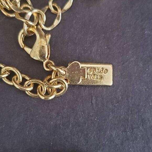 Kate Spade Capri Garden Statement Necklace Green Stones and Crystals Gold Plated - Picture 3 of 7